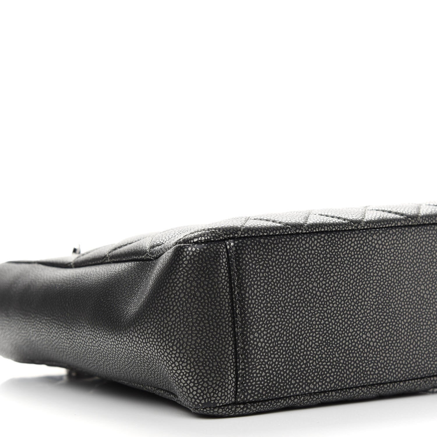 Chanel Metallic Caviar Quilted Petit Shopping Tote PST Dark Silver 8 of 9