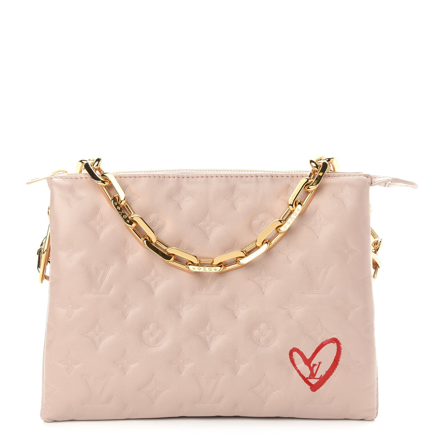 Lambskin Embossed Monogram Fall In Love Coussin PM Dragée Light Pink
