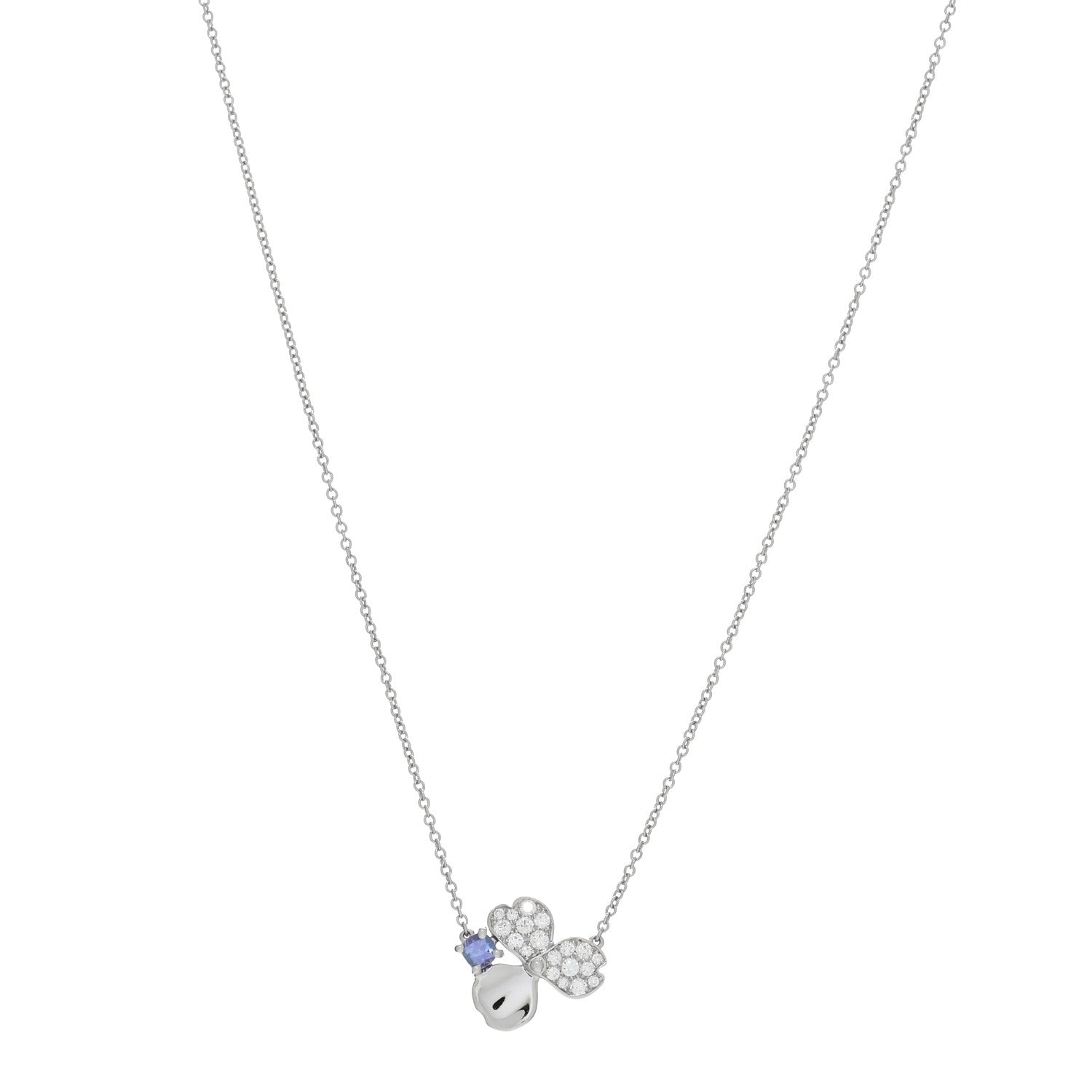 Tiffany Platinum Diamond Tanzanite Paper Flowers Pendant Necklace 1 of 4