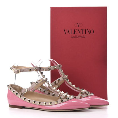 Valentino Garavani Patent Rockstud Cage Ballerina Flats 37 Ninphea Poudre 9 of 9