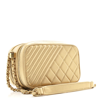 Chanel Metallic Lambskin Mini Coco Boy Camera Case Gold 3 of 12