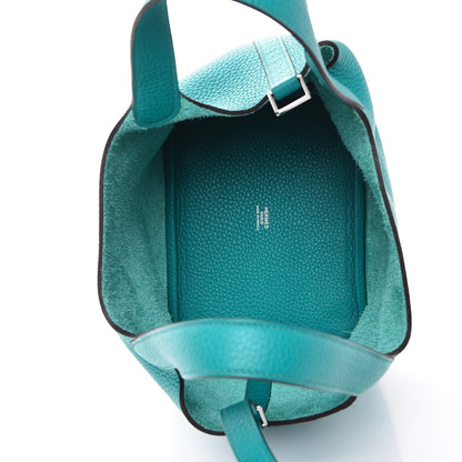 Hermes Taurillon Clemence Picotin Lock 18 PM Bleu Paon 5 of 8