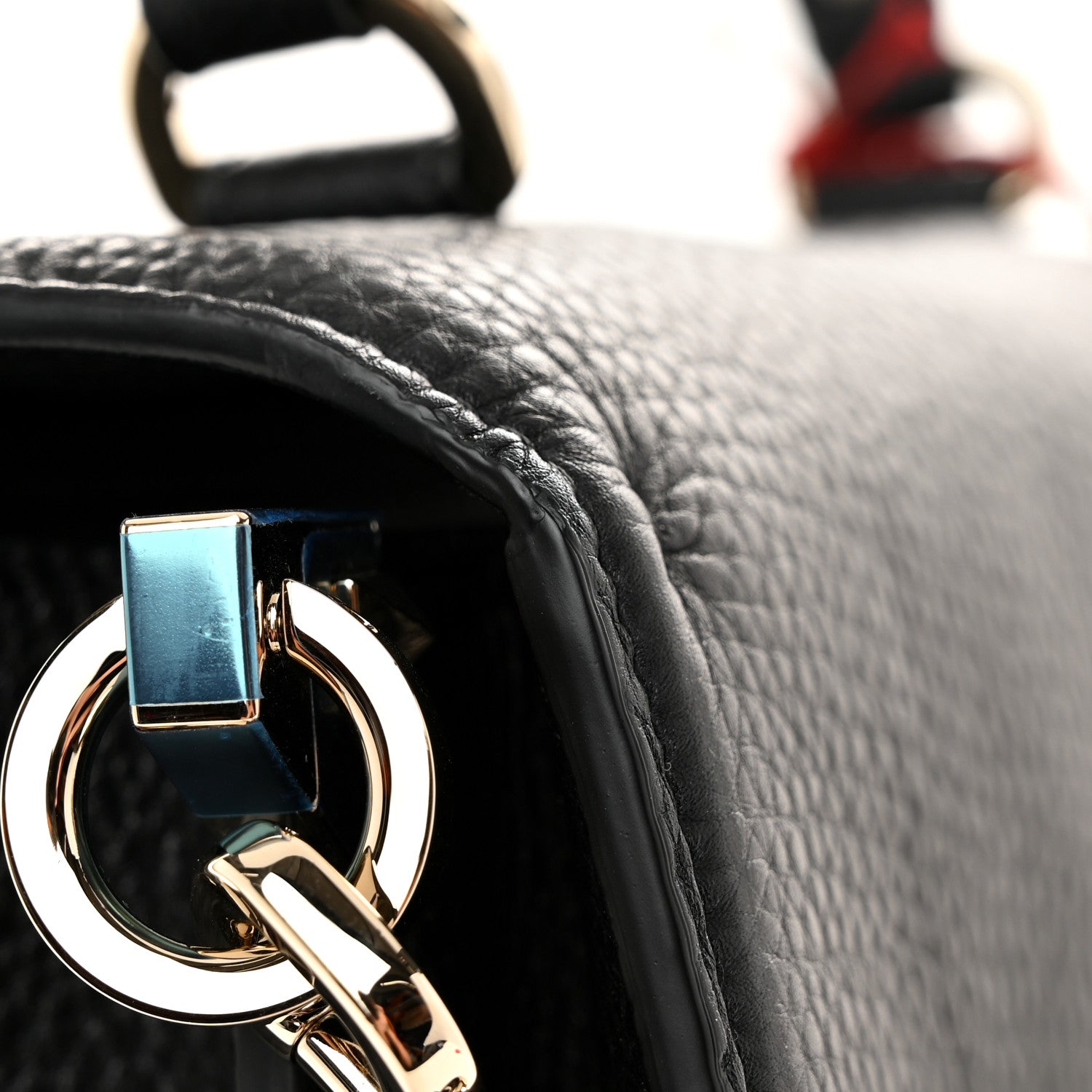 Valentino Garavani Grainy Calfskin Embossed VLTN Uptown Top Handle Bag Black 10 of 10