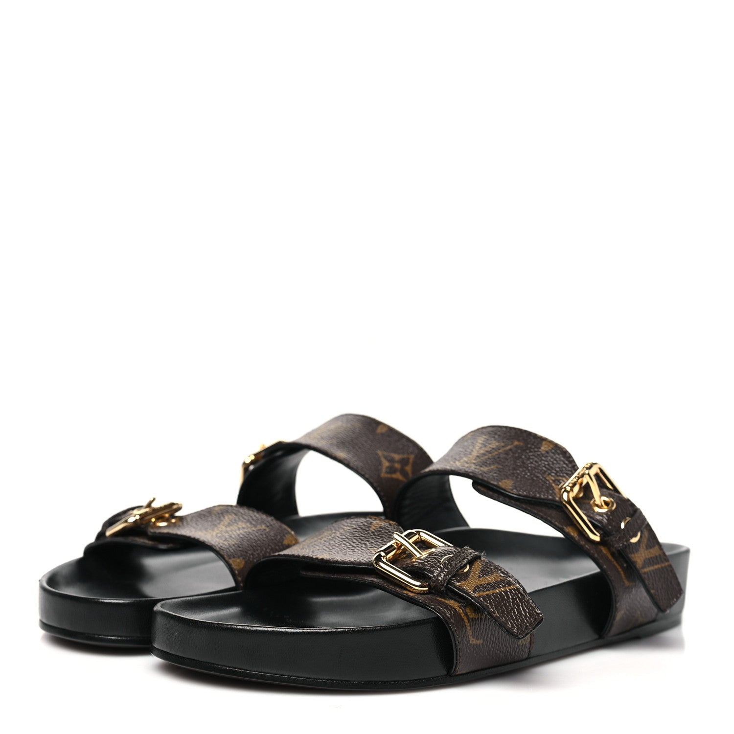 Louis Vuitton Monogram Bom Dia Mule Sandals 38 Black 4 of 10
