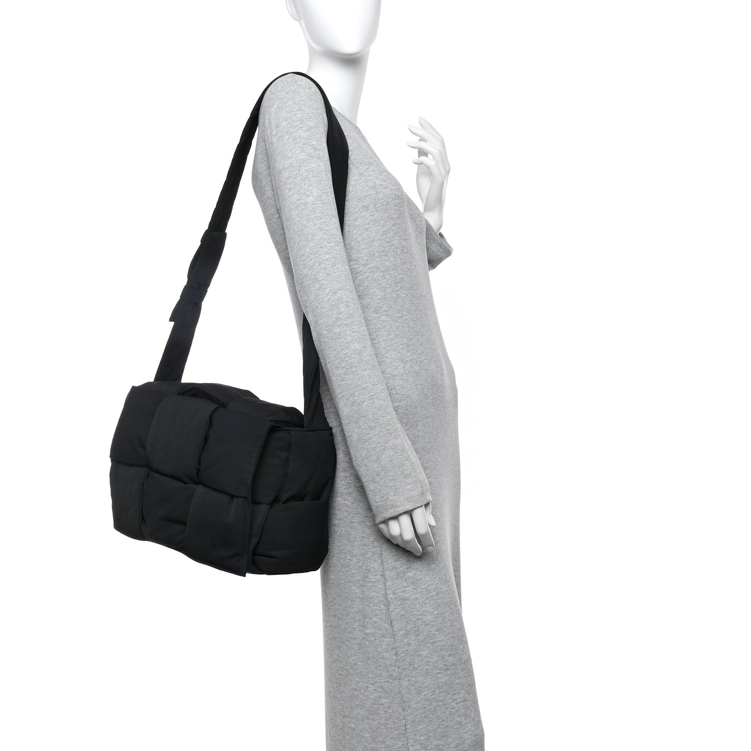 Bottega Veneta Nylon Intrecciato Padded Tech Maxi Cassette Bag Black 2 of 14