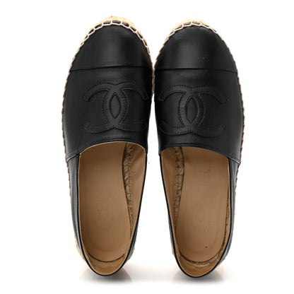 Chanel Lambskin CC Espadrilles 36 Black 2 of 11