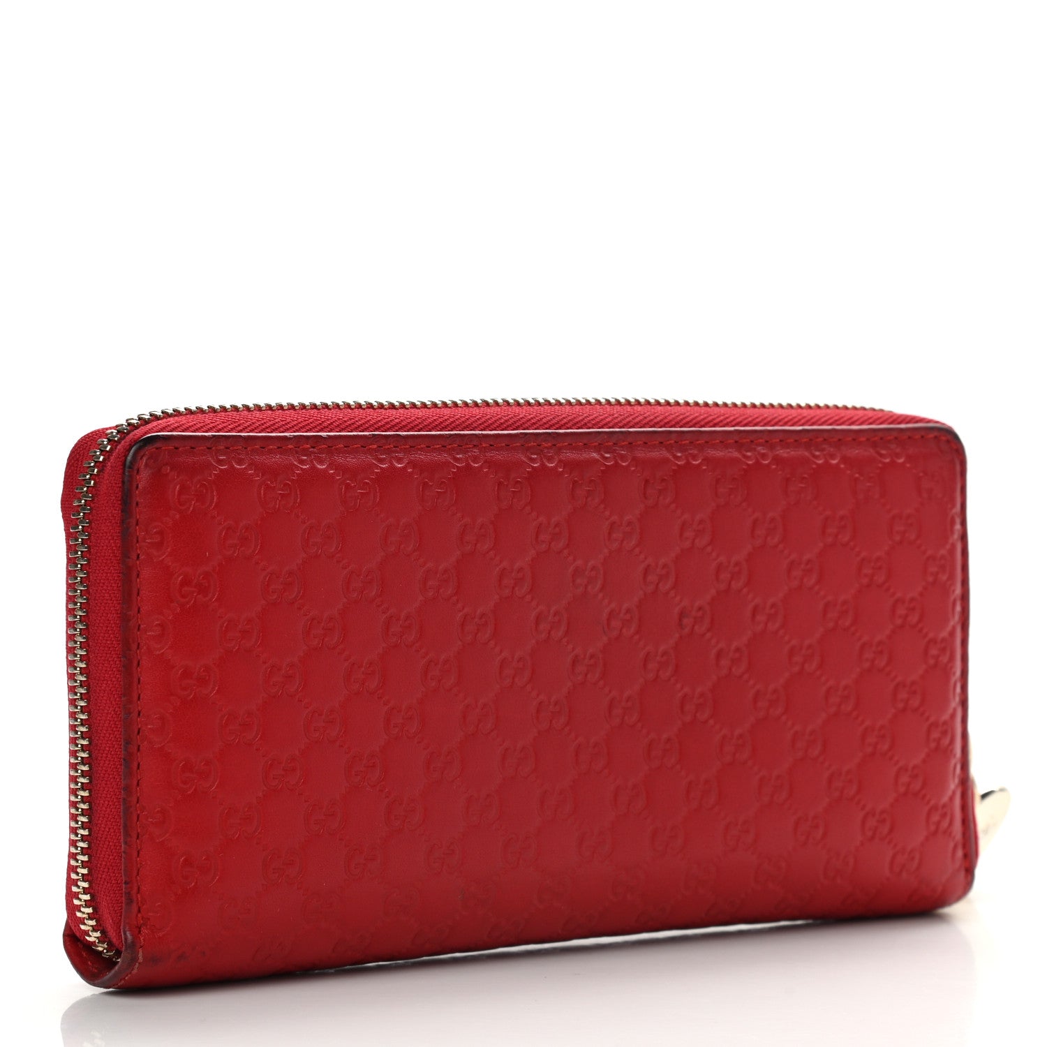 Gucci Microguccissima Zip Around Heart Wallet Hibiscus Red 3 of 11