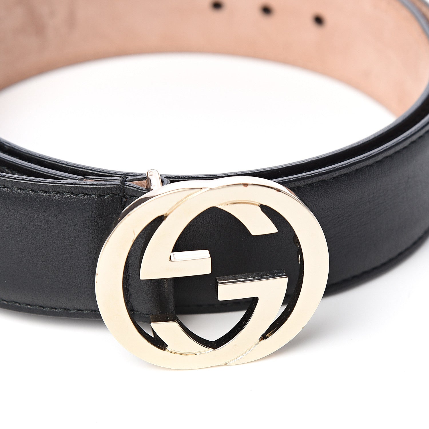 Gucci Calfskin Interlocking G 37mm Belt 85 34 Black 8 of 9
