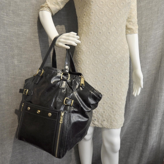 Patent Large Downtown Tote Black
