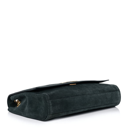 Saint Laurent Smooth Calfskin Suede Medium Reversible Monogram Kate Satchel Dark Forest 4 of 12