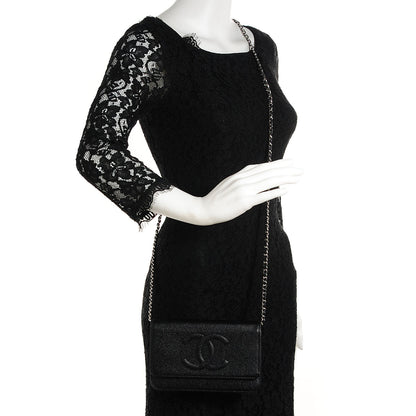Chanel Caviar Timeless CC Wallet on Chain WOC Black 2 of 8