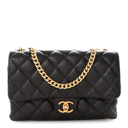Chanel Lambskin Quilted Medium Pillow Crush Flap Bag Dark Brown 1 of 10
