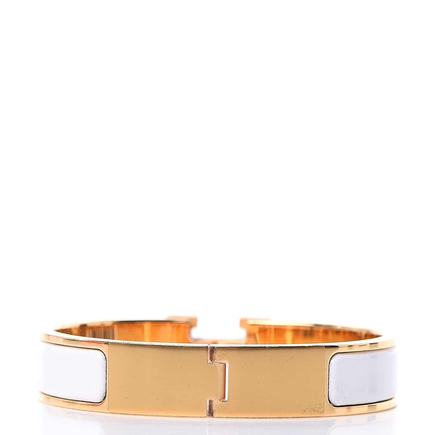 Enamel Narrow Clic Clac H Bracelet PM White
