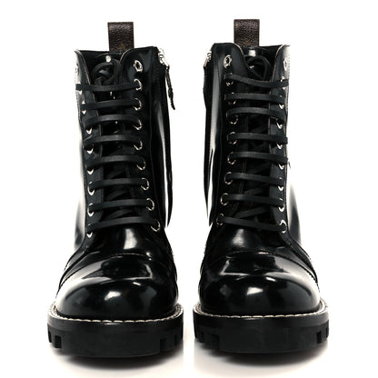 Louis Vuitton Patent Calfskin Star Trail Ankle Boots 37.5 Black 3 of 8