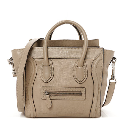 Celine Drummed Calfskin Nano Luggage Dune 1 of 12