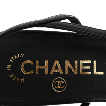 Chanel Lambskin Mixed Fibers Cap Toe CC Slingback Flats 37 Brown Black White 8 of 9