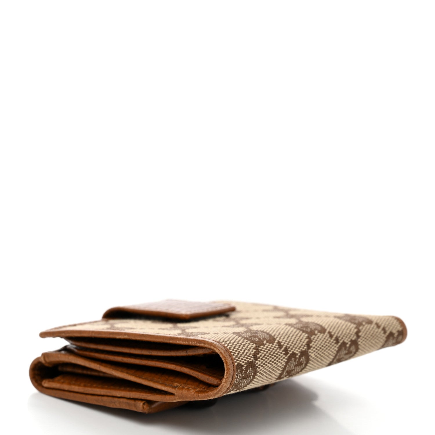 Gucci Monogram Bamboo Bar French Flap Wallet Beige 4 of 9