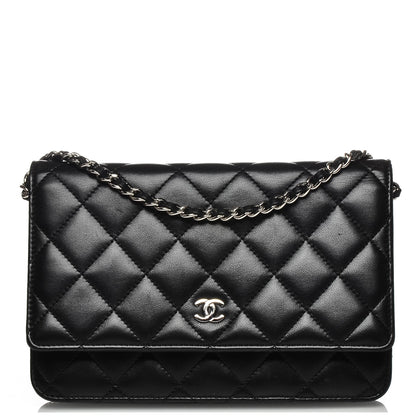 Chanel Lambskin Quilted Wallet On Chain WOC Black 1 of 8