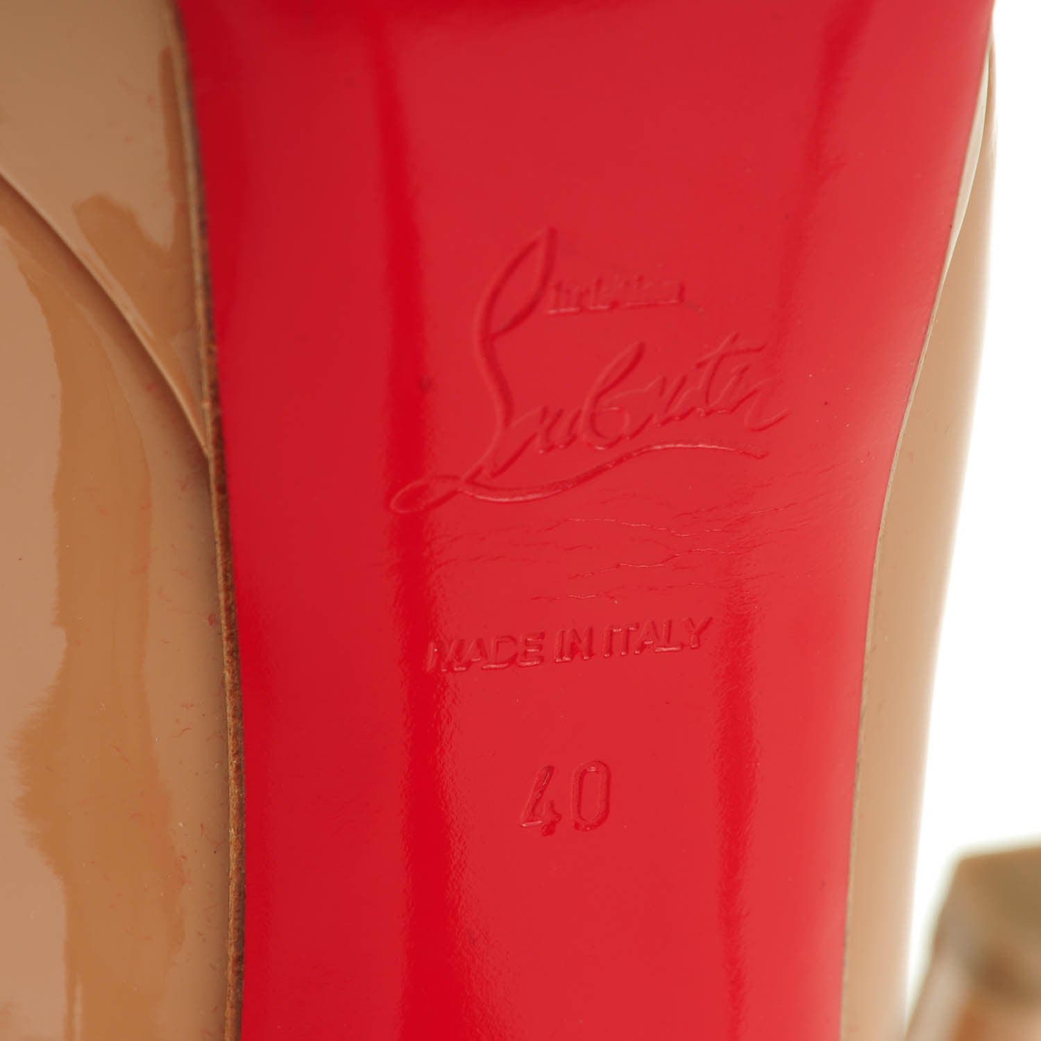 Christian Louboutin Patent Lady Peep 150 Pumps 40 Nude 7 of 9