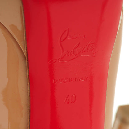 Christian Louboutin Patent Lady Peep 150 Pumps 40 Nude 7 of 9