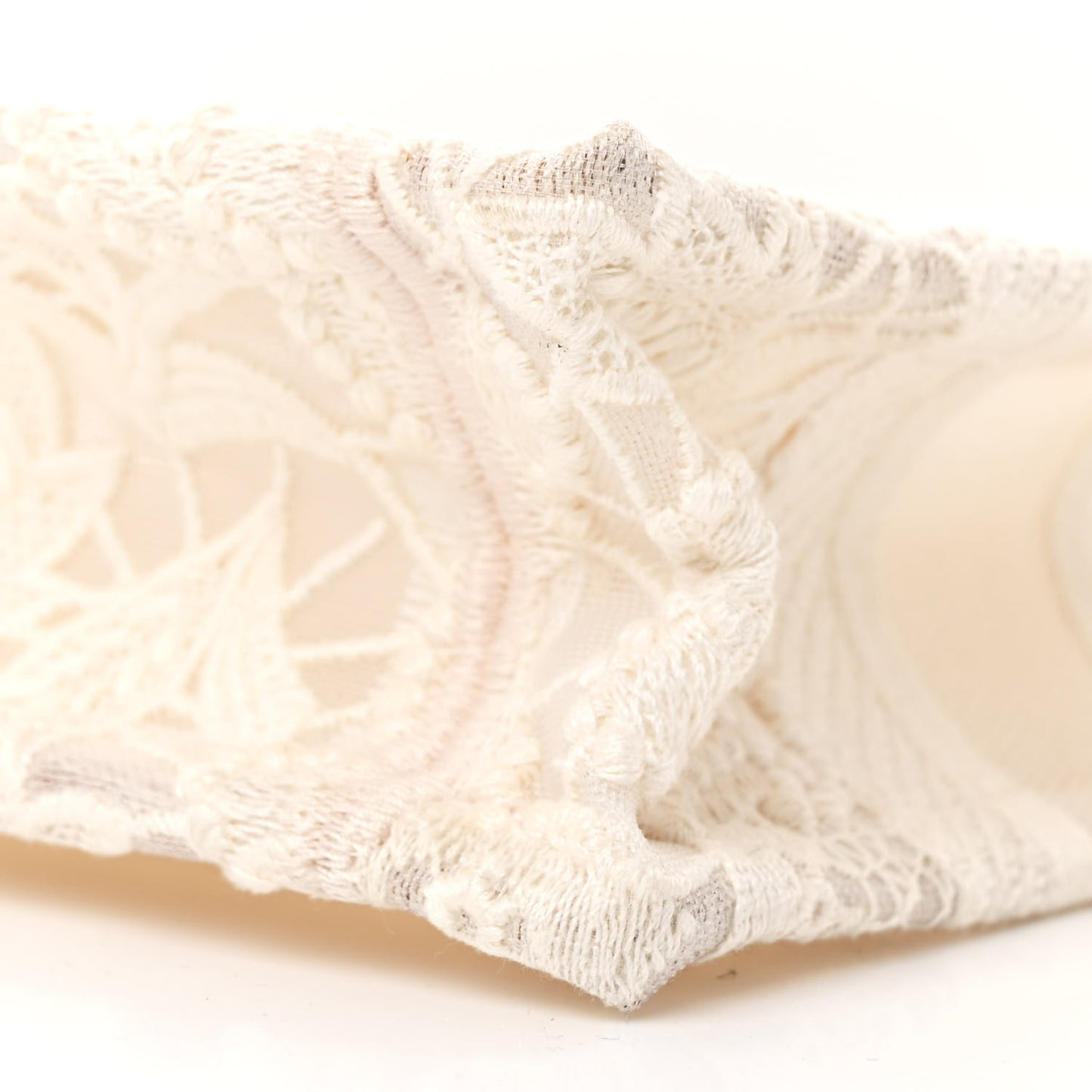 Transparent Embroidered Mesh Macrame Mini Book Tote White