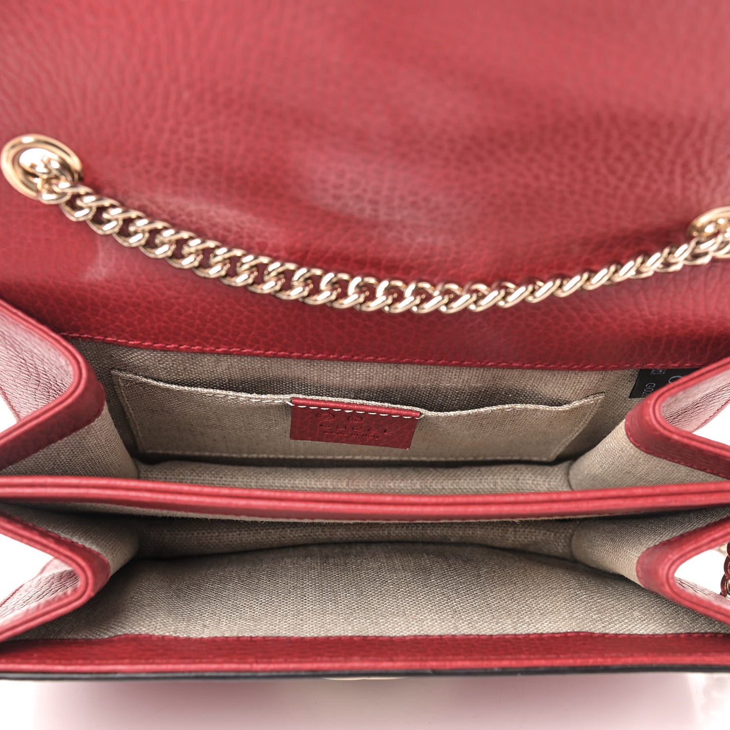Dollar Calfskin Small Interlocking G Shoulder Bag Red