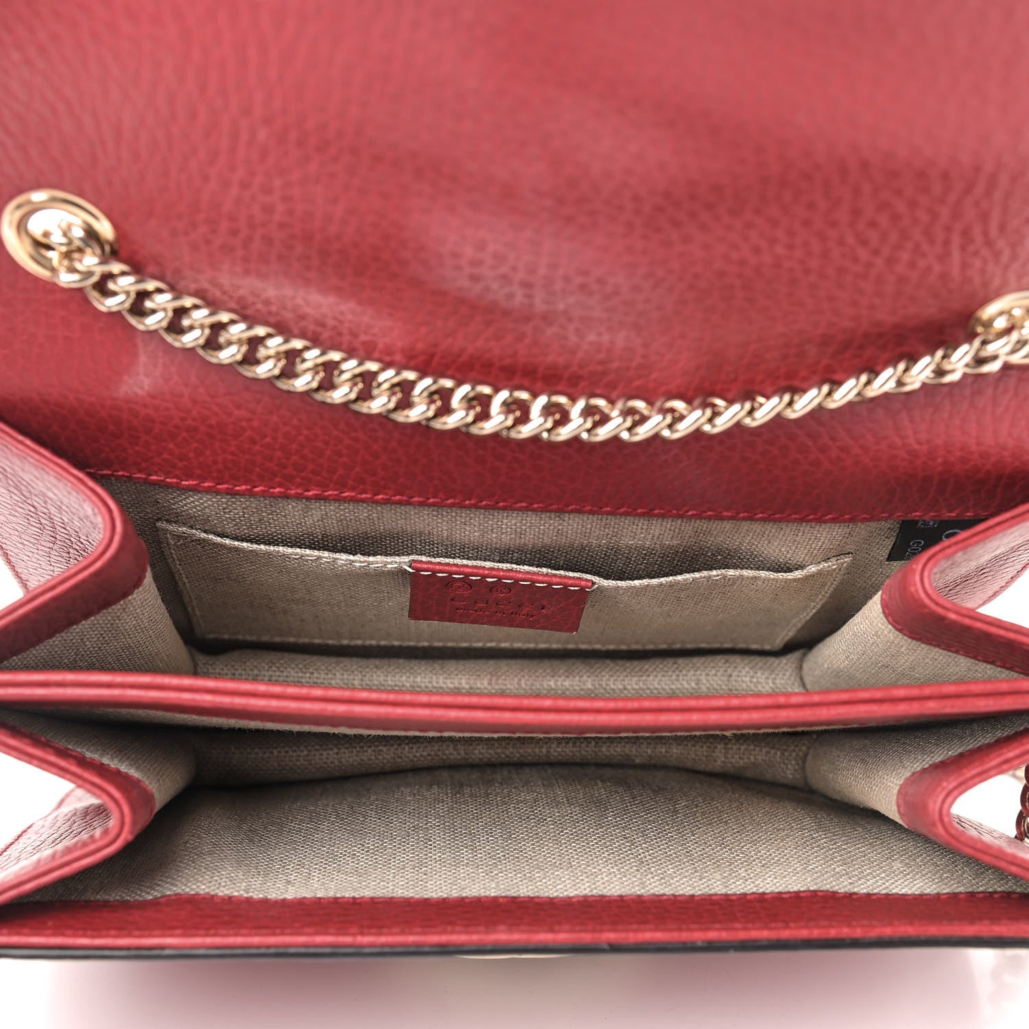 Gucci Dollar Calfskin Small Interlocking G Shoulder Bag Red 5 of 15