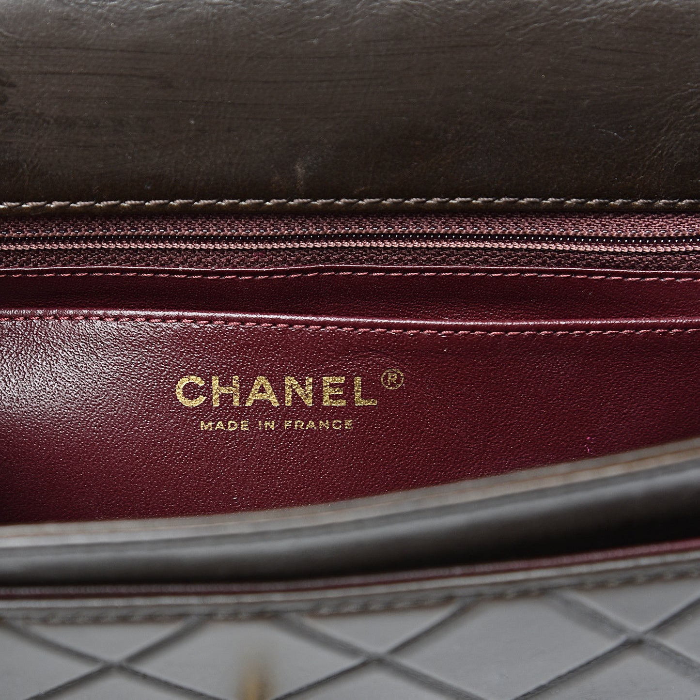 Calfskin Embossed Medium Flap Brown