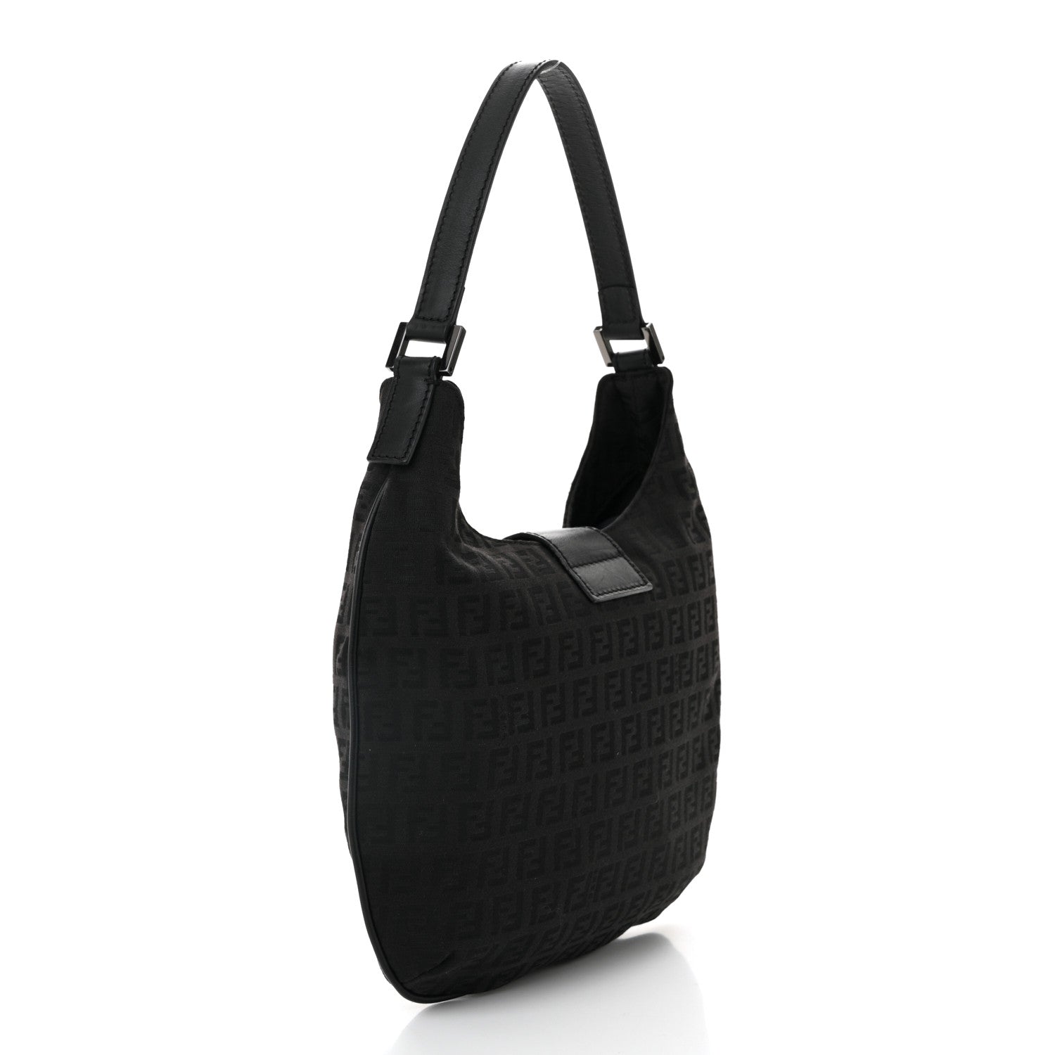 Fendi Zucchino Large Hobo Black 3 of 9