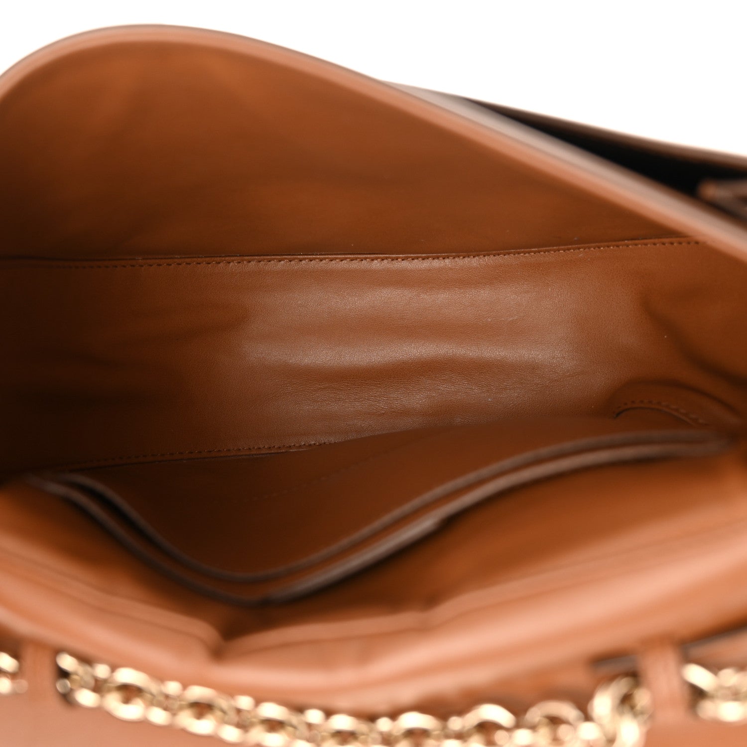Salvatore Ferragamo Calfskin Large Vela Flap Bag Brown 5 of 12