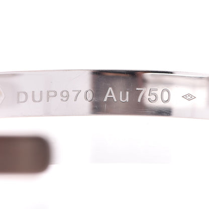 Cartier 18K White Gold 1 Diamond LOVE Cuff Bracelet 18 5 of 5
