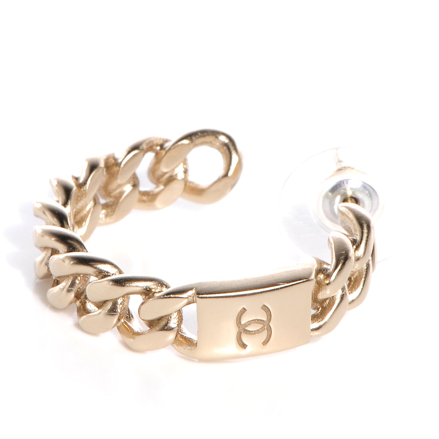 CC Chain Hoop Earrings Gold