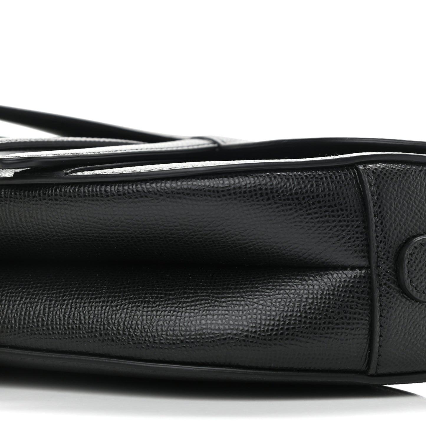 Grained Calfskin Saddle Bag Black