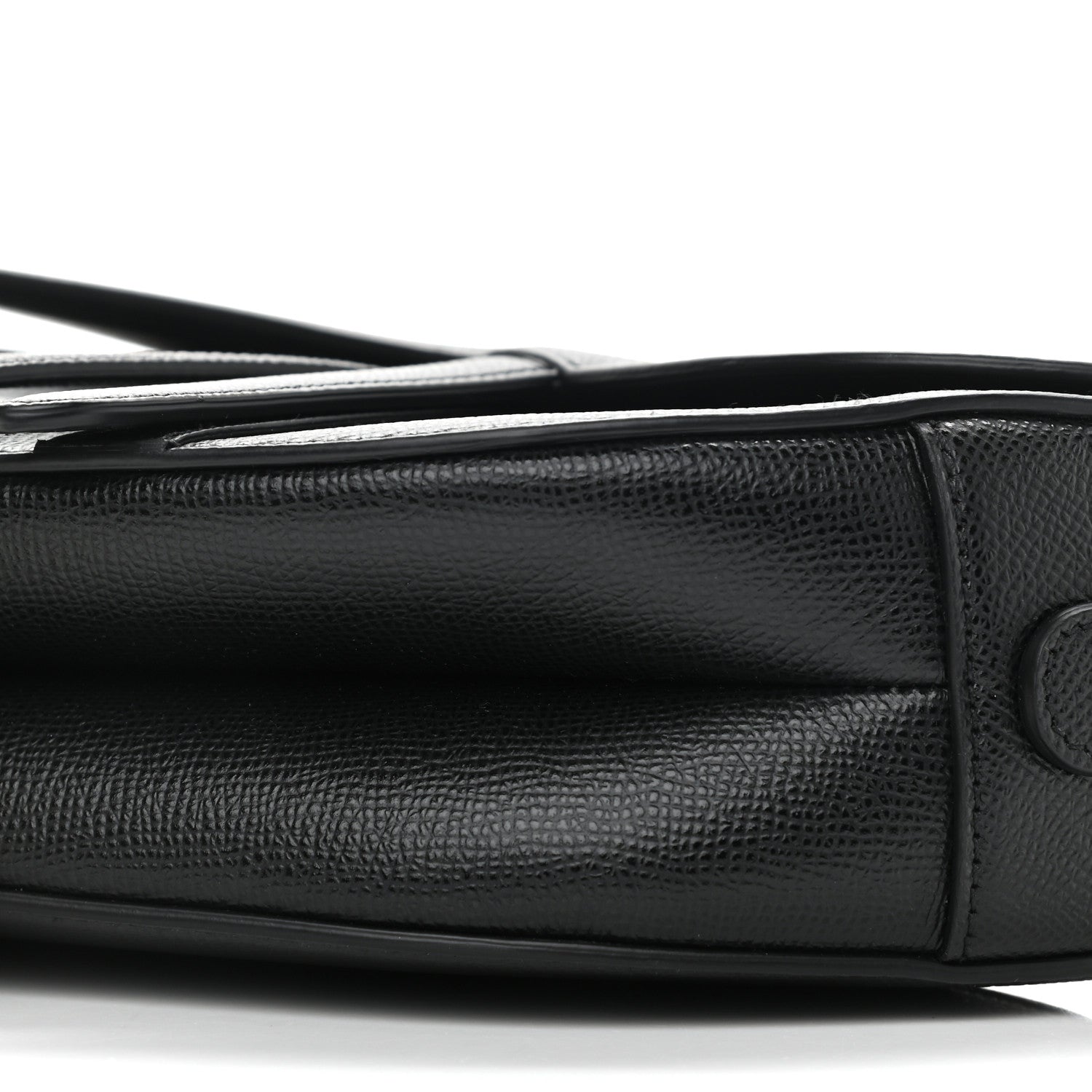 Christian Dior Grained Calfskin Saddle Bag Black 10 of 11