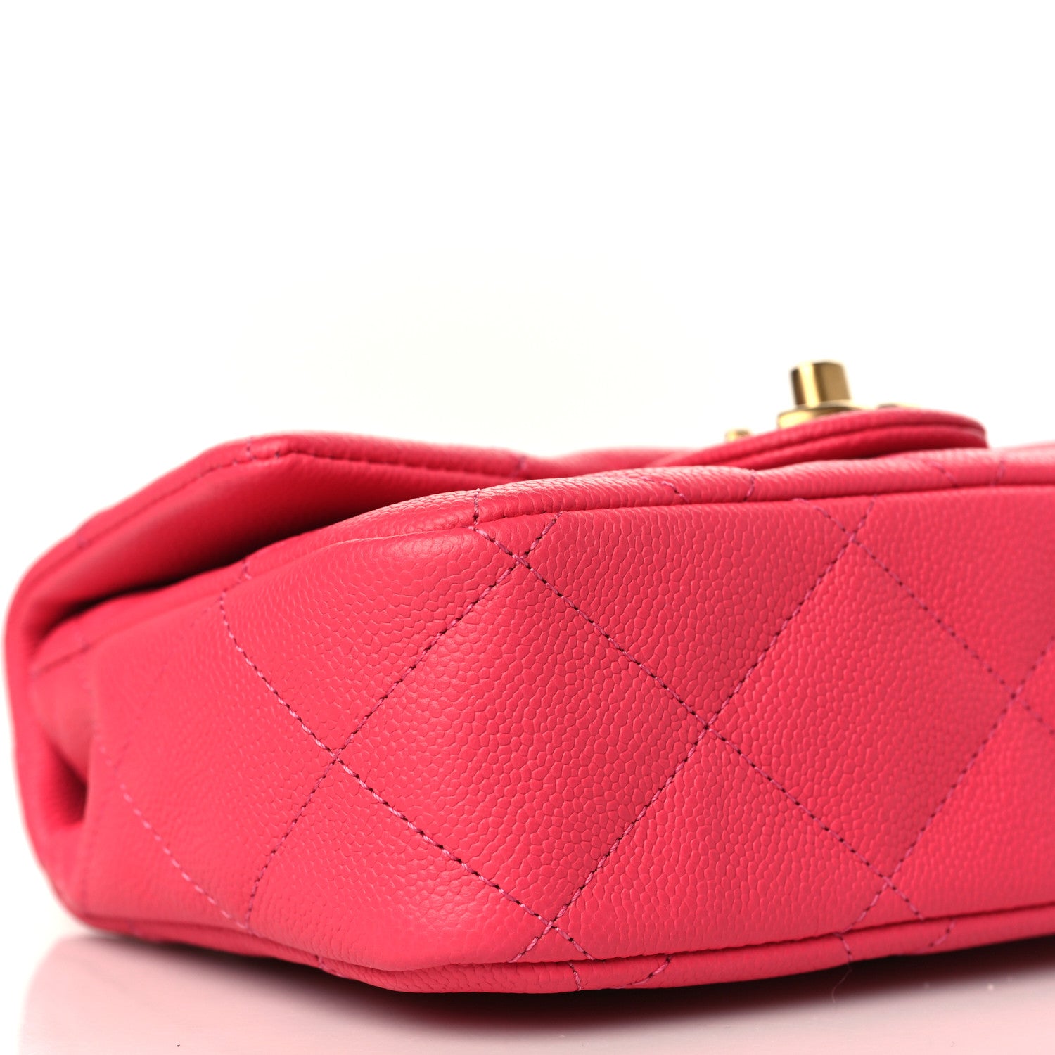Chanel Caviar Quilted Sweetheart Mini Flap Dark Pink 8 of 9