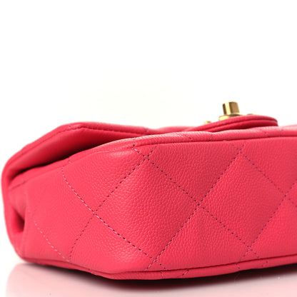Chanel Caviar Quilted Sweetheart Mini Flap Dark Pink 8 of 9