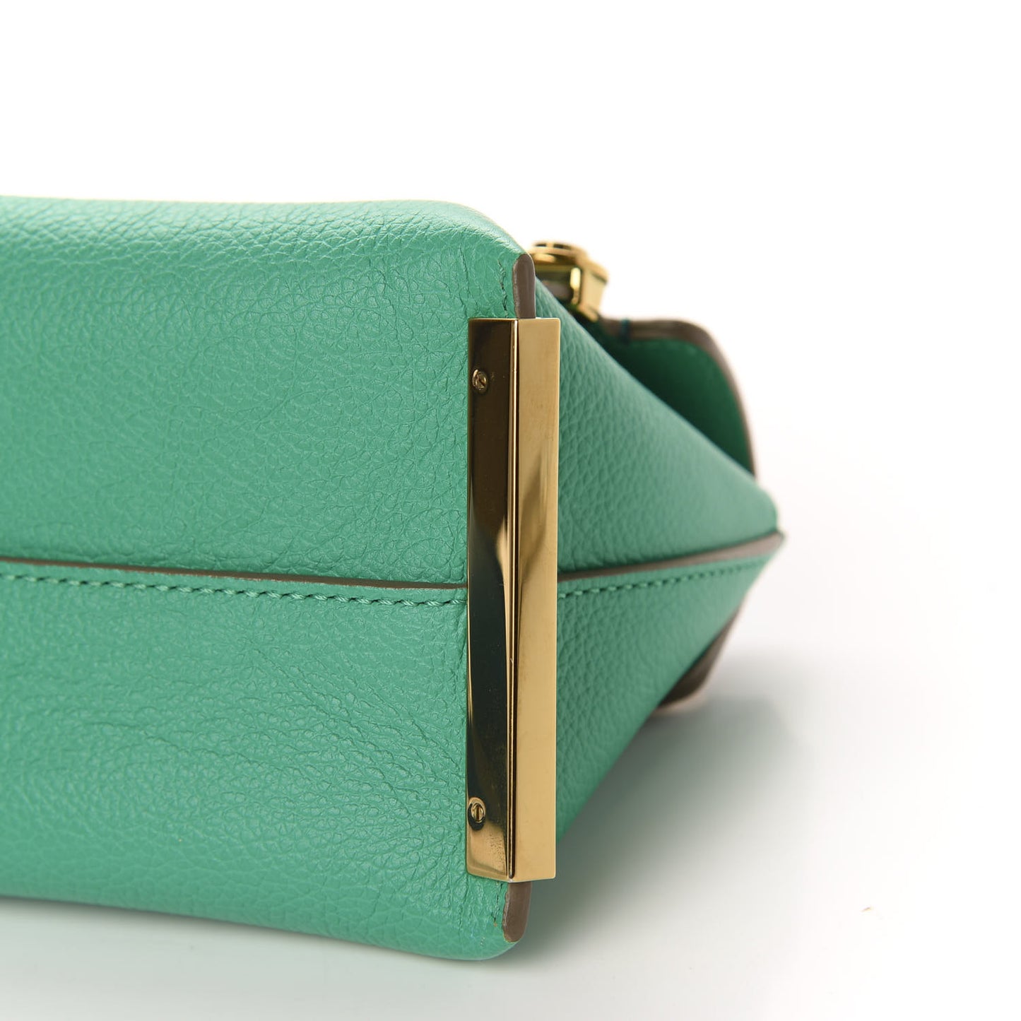 Calfskin Mini Clare Shoulder Bag Green Turquoise