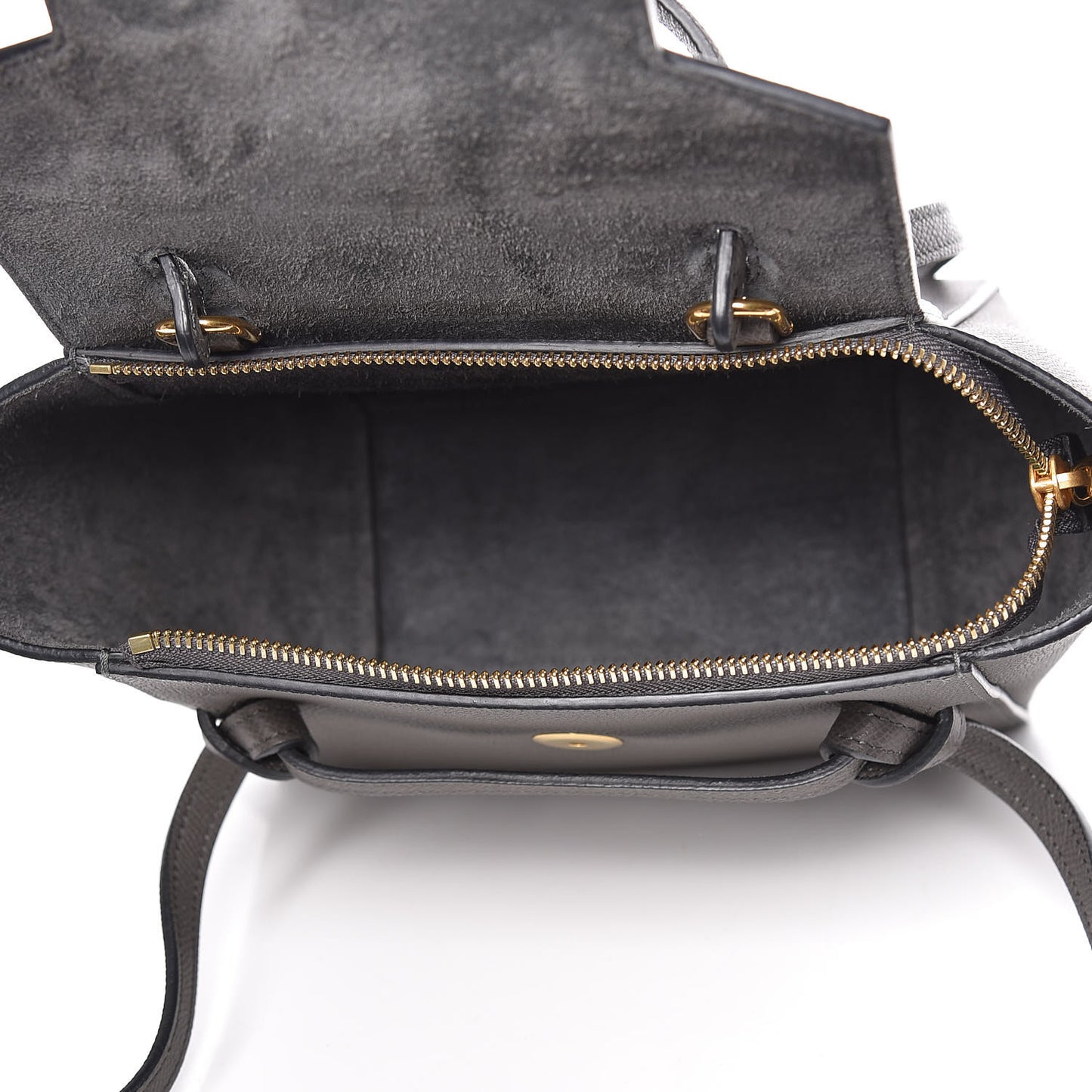 Grained Calfskin Nano Belt Bag Grey