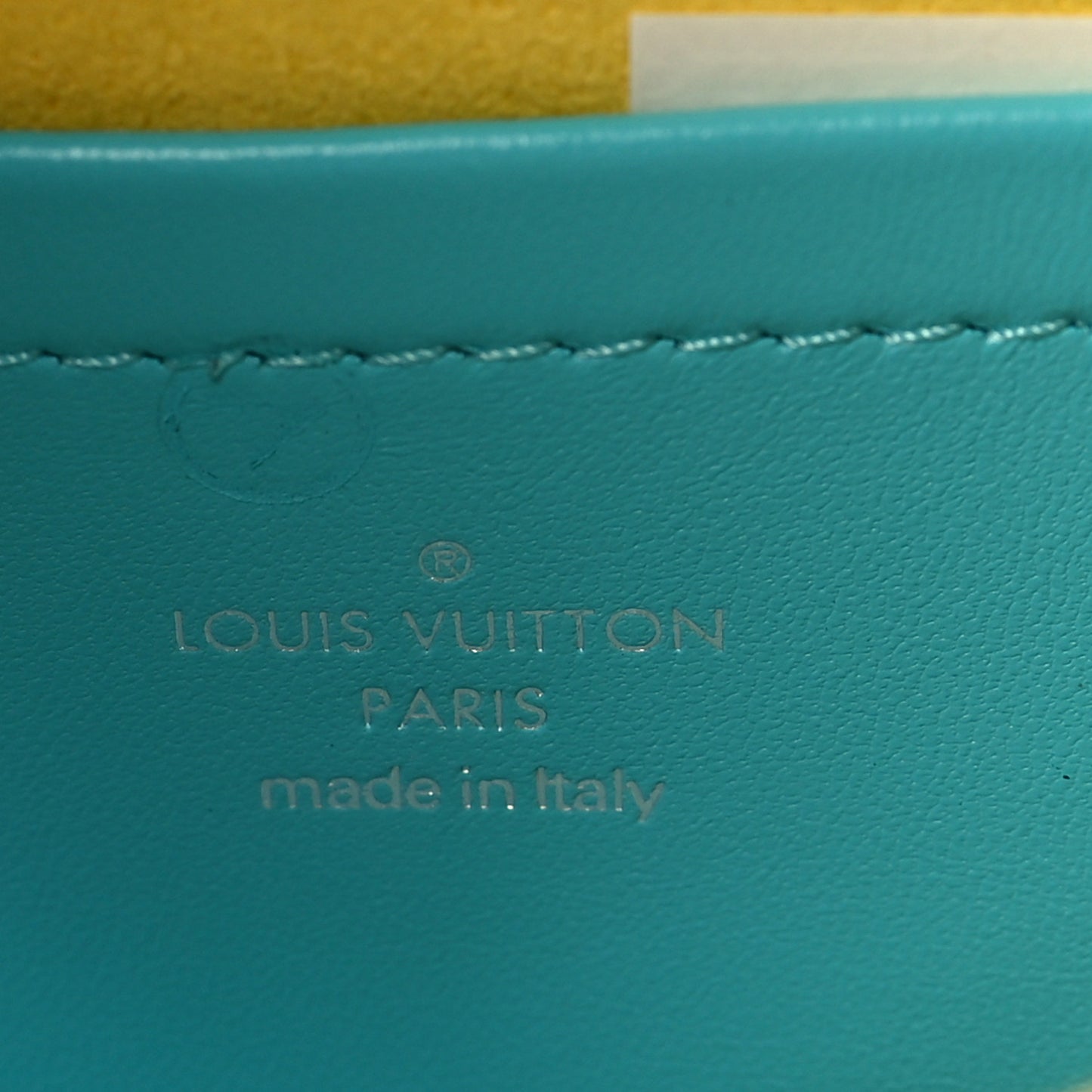 Lambskin Embossed Monogram Vuittamins Pochette Coussin Menthe Jaune