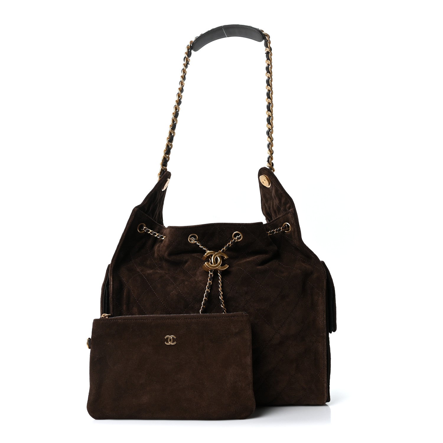 Chanel Suede Quilted Medium Chanel 25 Handbag Dark Brown 3 of 11