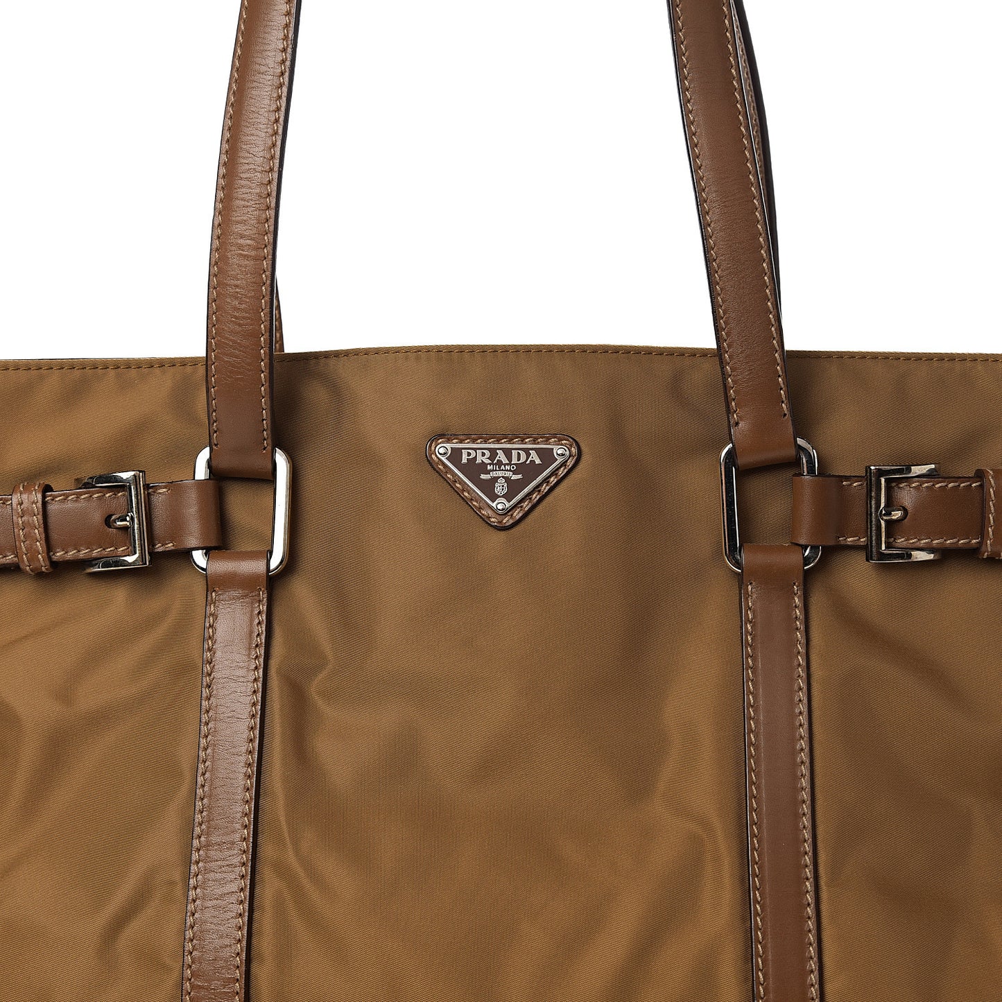 Tessuto Nylon Saffiano Tote Cammello