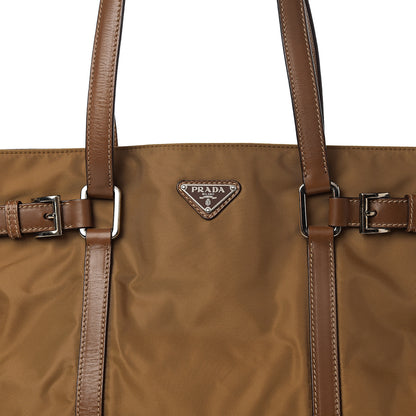 Prada Tessuto Nylon Saffiano Tote Cammello 9 of 9