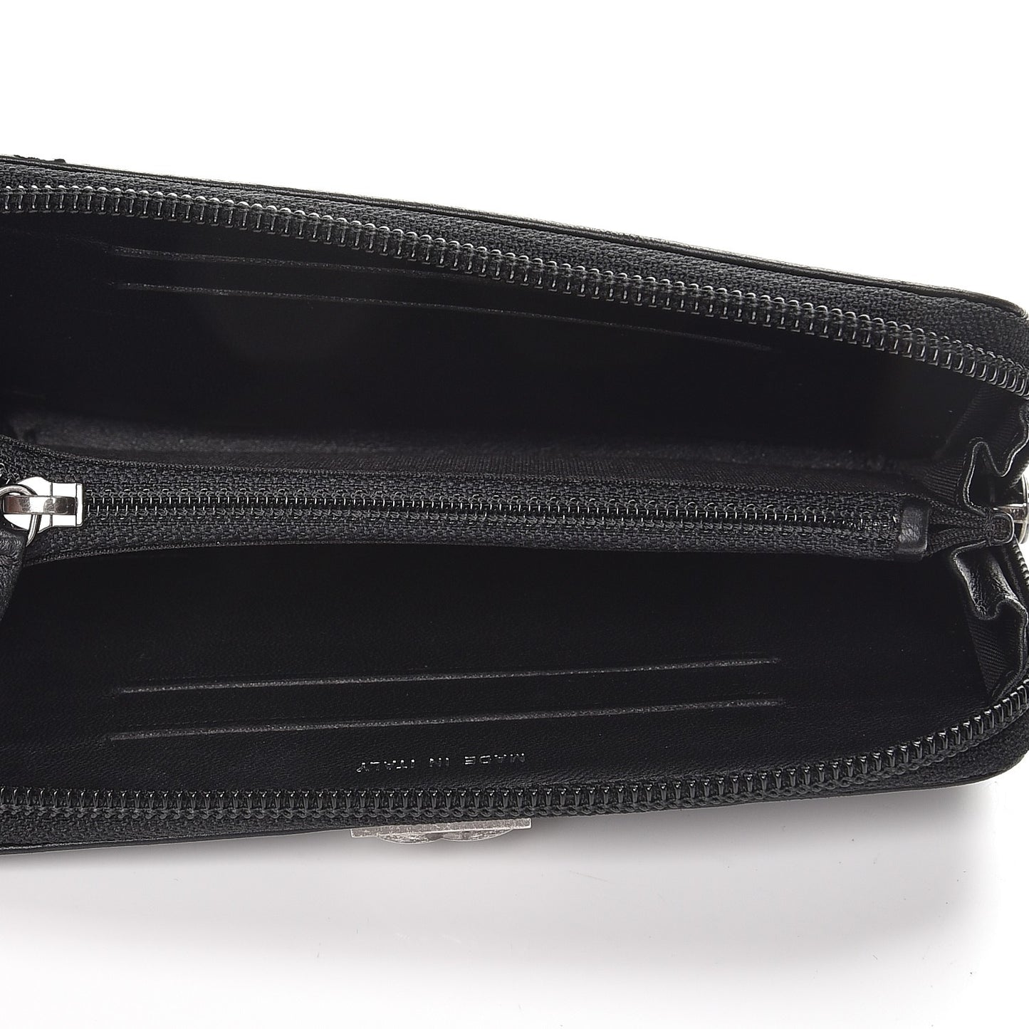 Lambskin Quilted Small Boy Zip Around Wallet Black