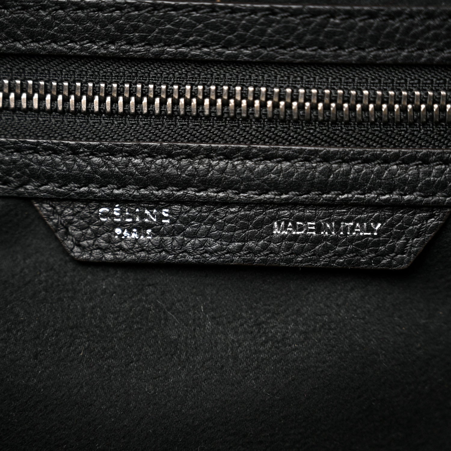 Celine Drummed Calfskin Mini Luggage Black 6 of 19