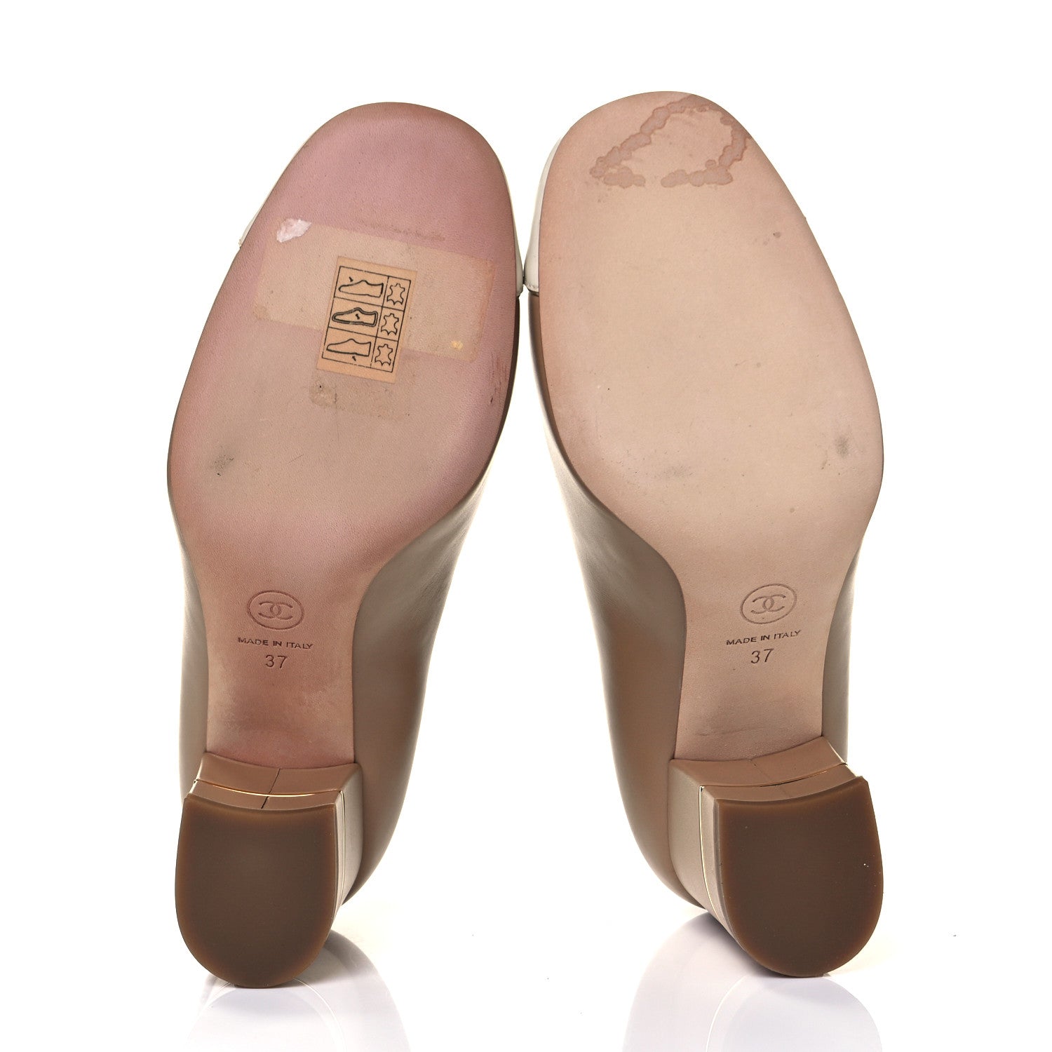 Chanel Lambskin Patent Cap Toe Pumps 37 Beige 5 of 8