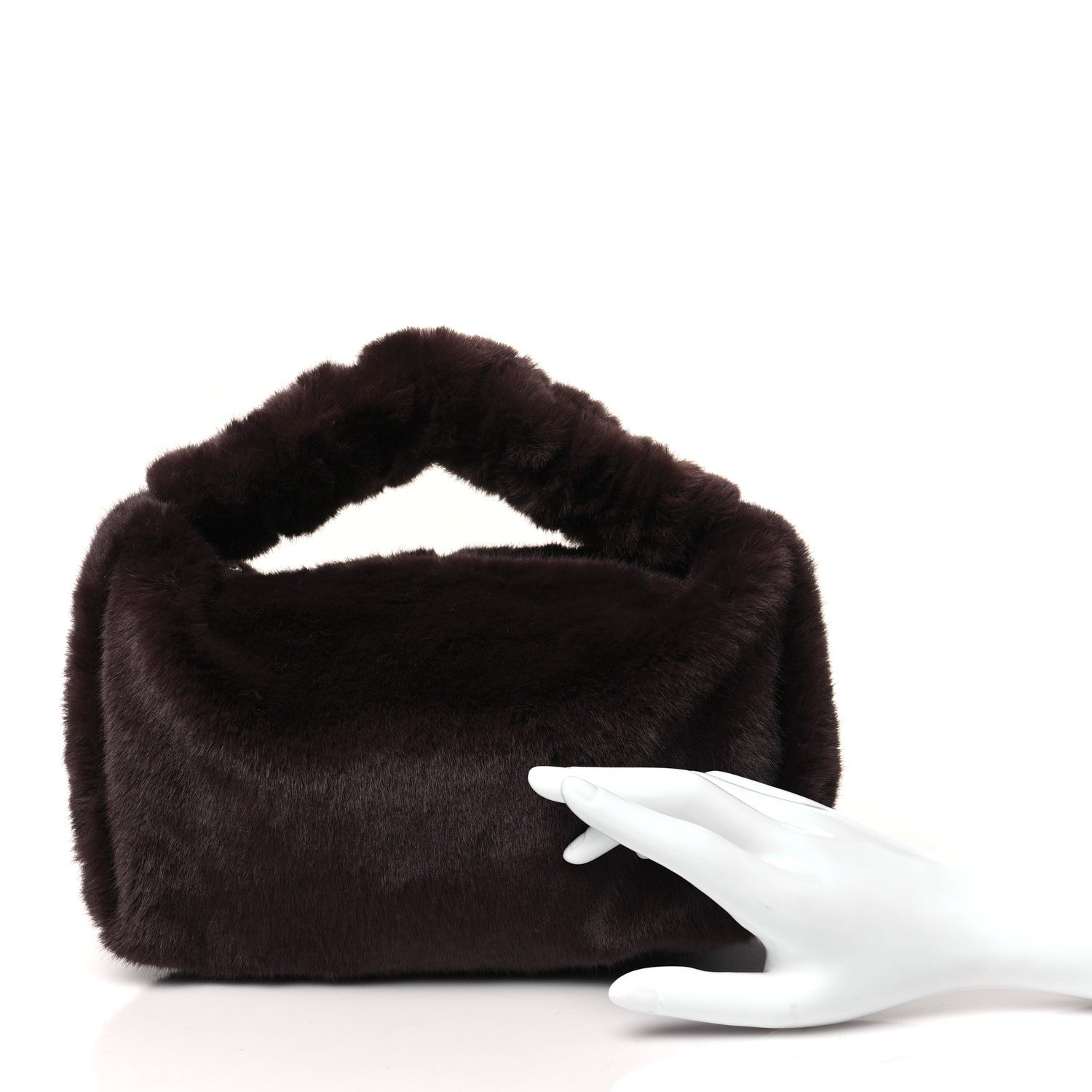 Alexander Wang Faux Fur Small Scrunchie Bag Cola 3 of 11