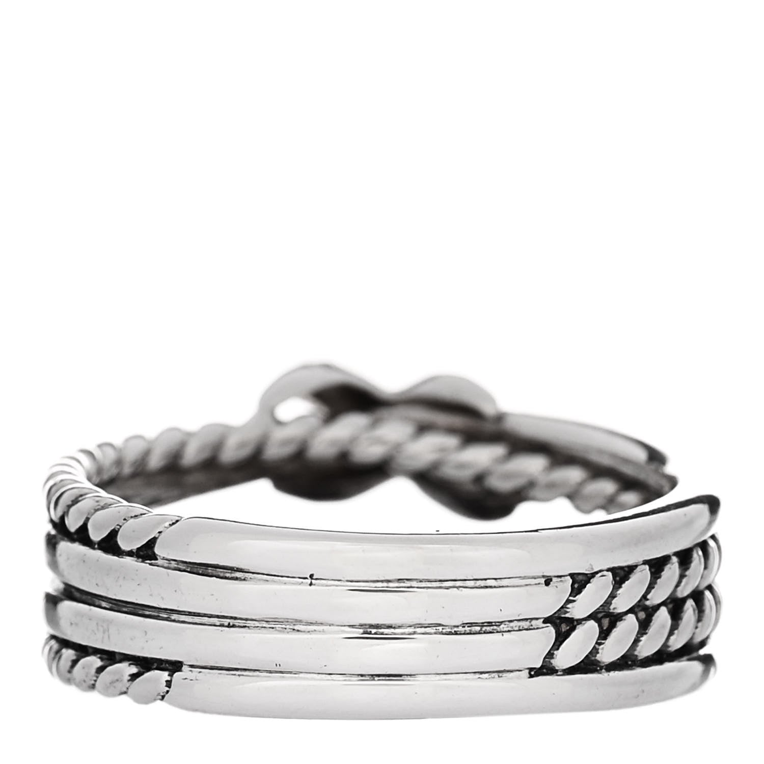 David Yurman Sterling Silver Diamond X Crossover Ring 53 6.25 3 of 5