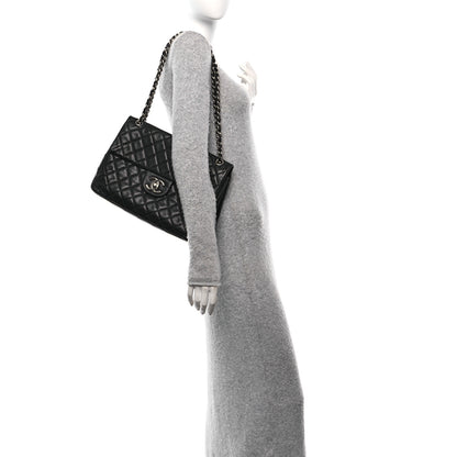 Chanel Washed Caviar Quilted Maxi Single Flap Black 2 of 10