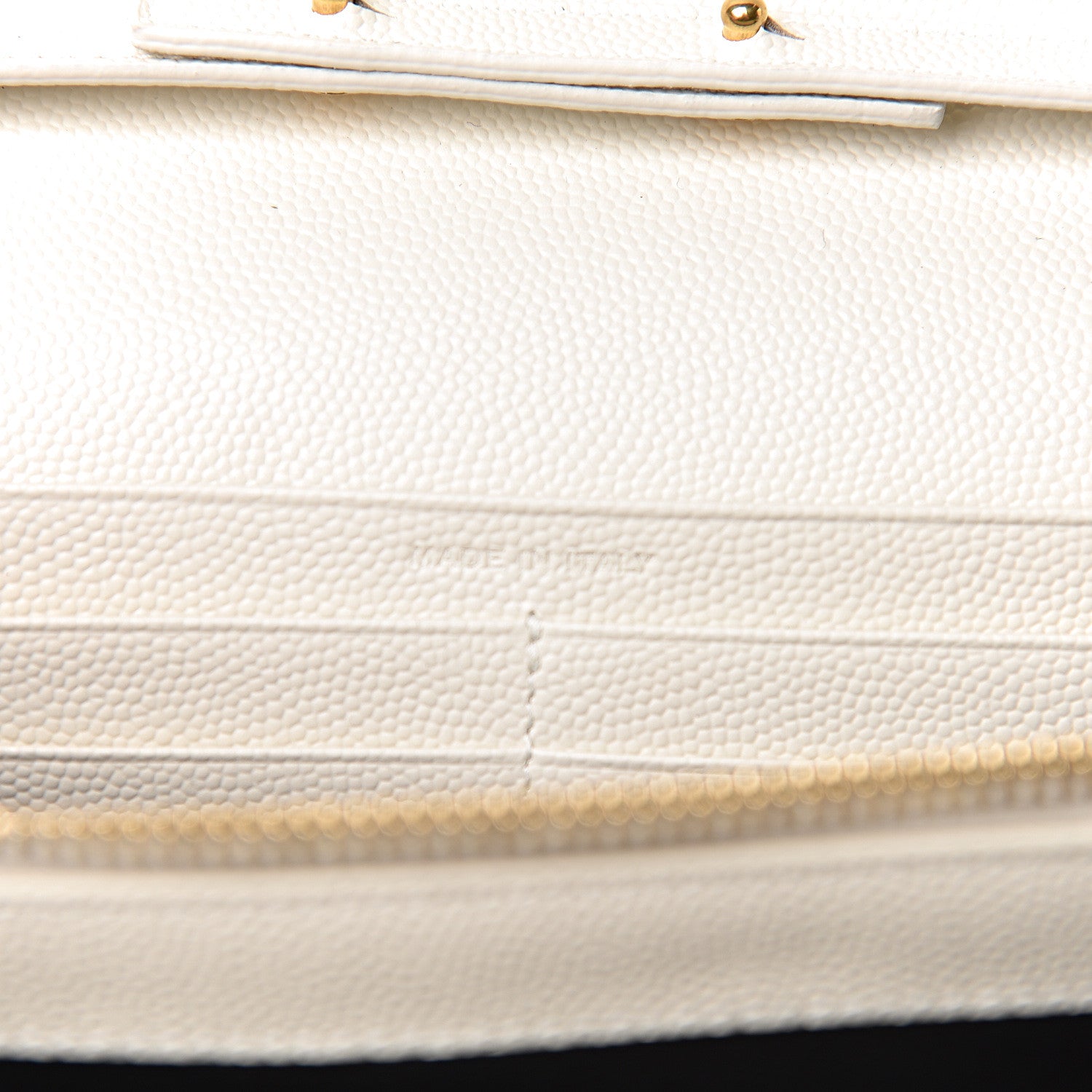 Saint Laurent Grain De Poudre Matelasse Chevron Monogram Chain Wallet Porcellana 7 of 10
