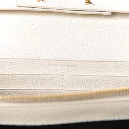 Saint Laurent Grain De Poudre Matelasse Chevron Monogram Chain Wallet Porcellana 7 of 10